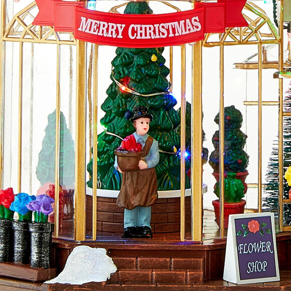 NEW Holiday Time Greenhouse Christmas Village 010146 Plays Music Lights Festive - Picture 5 of 5